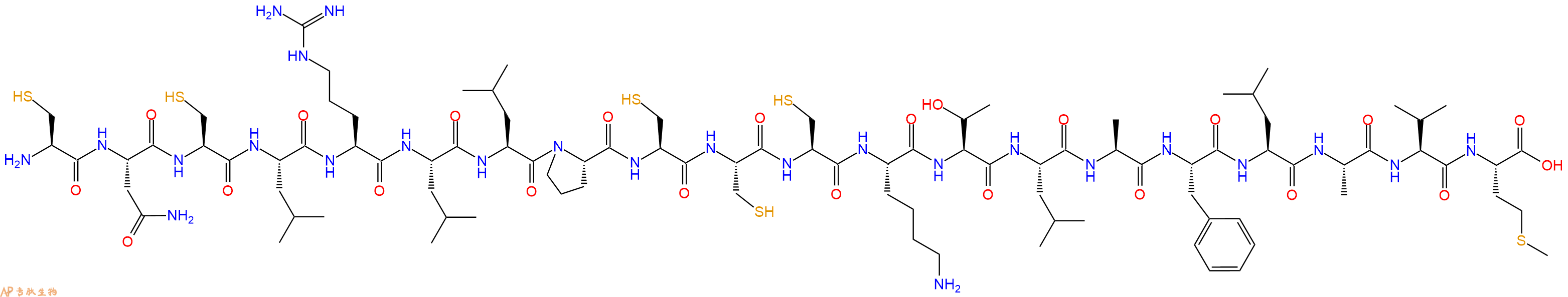 专肽生物产品H2N-Cys-Asn-Cys-Leu-Arg-Leu-Leu-Pro-Cys-Cys-Cys-Lys-Thr-Leu-Ala-Phe-Leu-Ala-Val-Met-OH