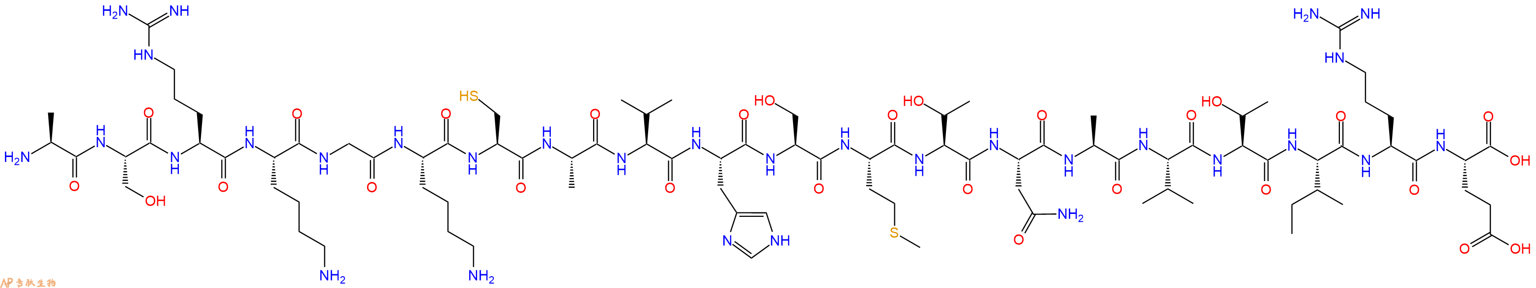专肽生物产品H2N-Ala-Ser-Arg-Lys-Gly-Lys-Cys-Ala-Val-His-Ser-Met-Thr-Asn-Ala-Val-Thr-Ile-Arg-Glu-OH