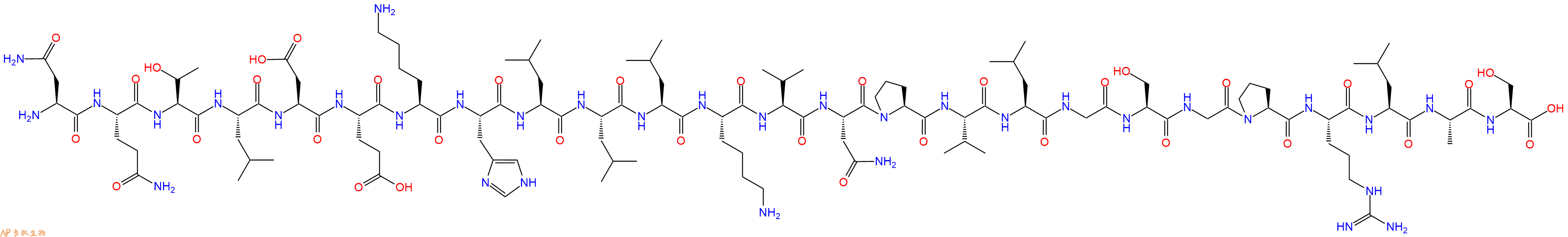 专肽生物产品H2N-Asn-Gln-Thr-Leu-Asp-Glu-Lys-His-Leu-Leu-Leu-Lys-Val-Asn-Pro-Val-Leu-Gly-Ser-Gly-Pro-Arg-Leu-Ala-Ser-OH