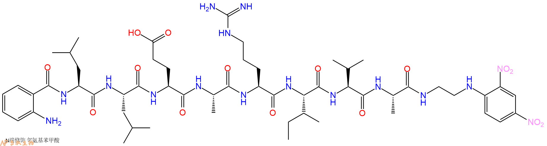 专肽生物产品Abz-Leu-Leu-Glu-Ala-Arg-Ile-Val-Ala-EDDnp