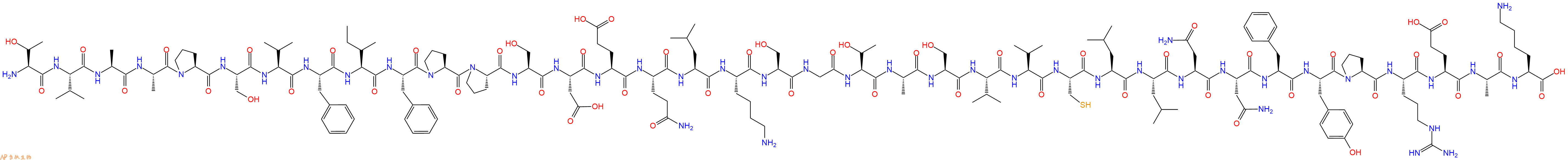 专肽生物产品H2N-Thr-Val-Ala-Ala-Pro-Ser-Val-Phe-Ile-Phe-Pro-Pro-Ser-Asp-Glu-Gln-Leu-Lys-Ser-Gly-Thr-Ala-Ser-Val-Val-Cys-Leu-Leu-Asn-Asn-Phe-Tyr-Pro-Arg-Glu-Ala-Lys-OH