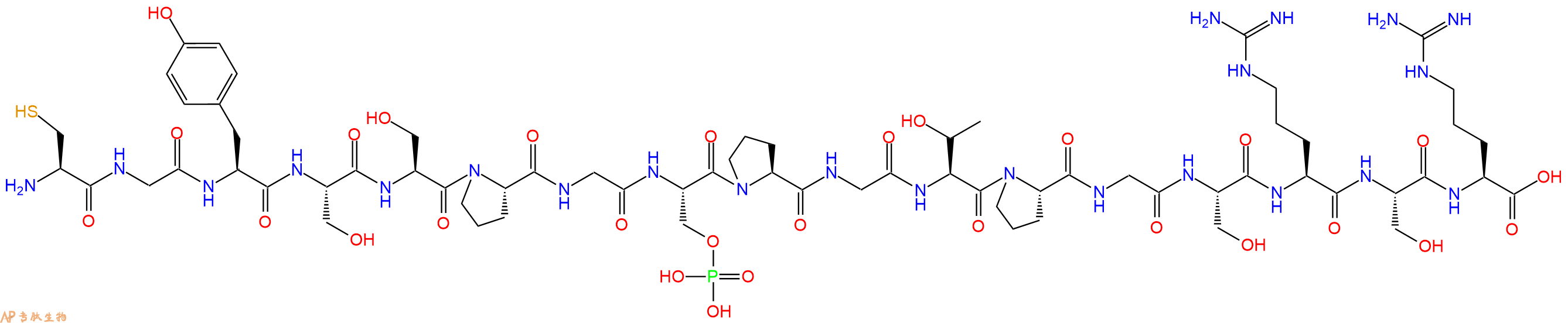 专肽生物产品H2N-Cys-Gly-Tyr-Ser-Ser-Pro-Gly-Ser(PO3H2)-Pro-Gly-Thr-Pro-Gly-Ser-Arg-Ser-Arg-OH