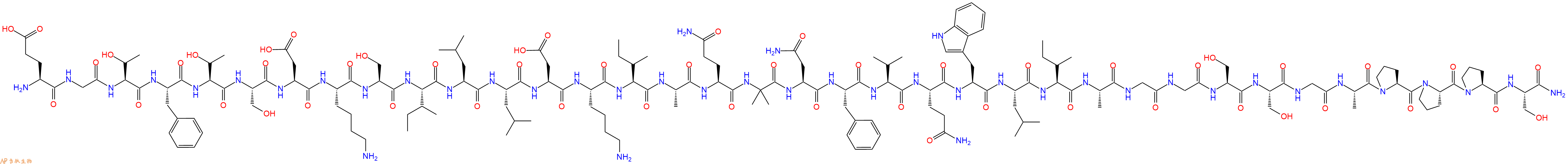 专肽生物产品H2N-Glu-Gly-Thr-Phe-Thr-Ser-Asp-Lys-Ser-Ile-Leu-Leu-Asp-Lys-Ile-Ala-Gln-Aib-Asn-Phe-Val-Gln-Trp-Leu-Ile-Ala-Gly-Gly-Ser-Ser-Gly-Ala-Pro-Pro-Pro-Ser-CONH2