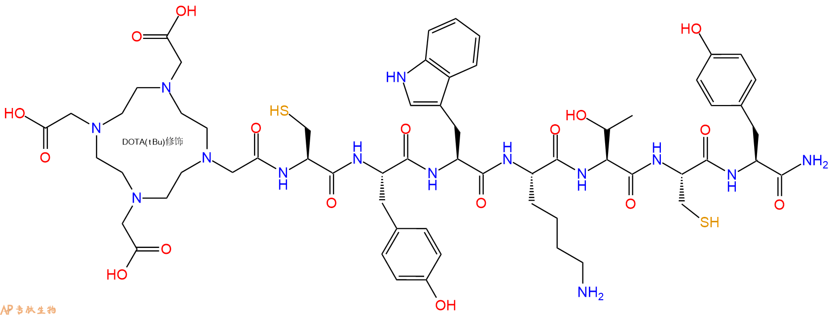 专肽生物产品DOTA-Cys-Tyr-Trp-Lys-Thr-Cys-Tyr-CONH2