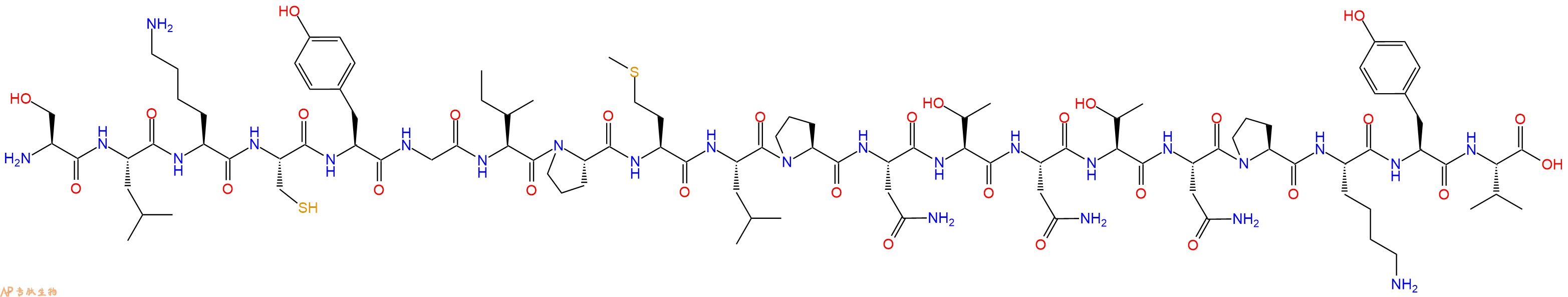 专肽生物产品H2N-Ser-Leu-Lys-Cys-Tyr-Gly-Ile-Pro-Met-Leu-Pro-Asn-Thr-Asn-Thr-Asn-Pro-Lys-Tyr-Val-OH