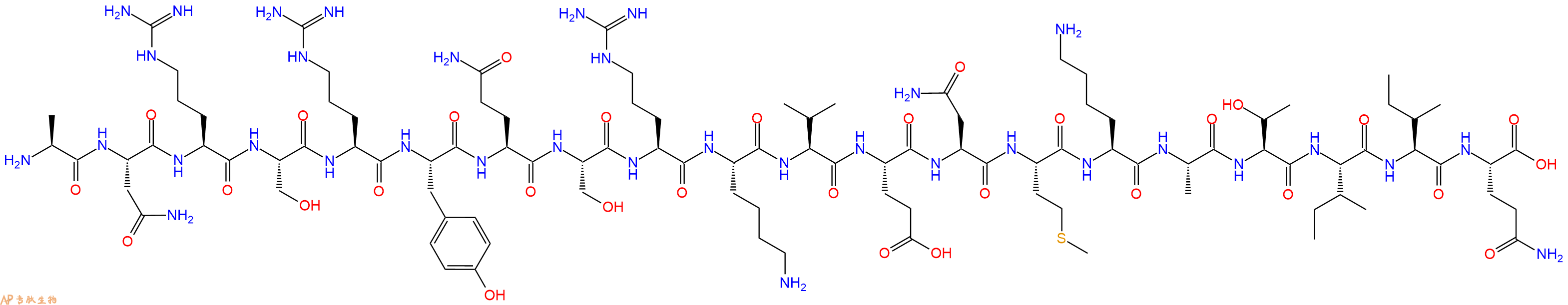专肽生物产品H2N-Ala-Asn-Arg-Ser-Arg-Tyr-Gln-Ser-Arg-Lys-Val-Glu-Asn-Met-Lys-Ala-Thr-Ile-Ile-Gln-OH