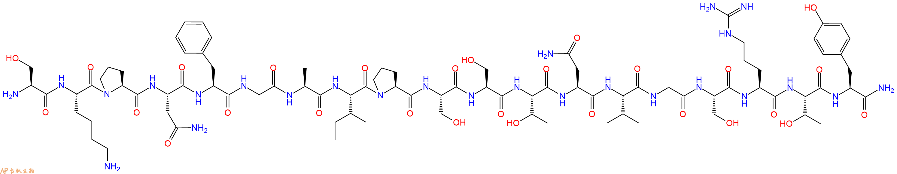 专肽生物产品H2N-Ser-Lys-Pro-Asn-Phe-Gly-Ala-Ile-Pro-Ser-Ser-Thr-Asn-Val-Gly-Ser-Arg-Thr-Tyr-CONH2