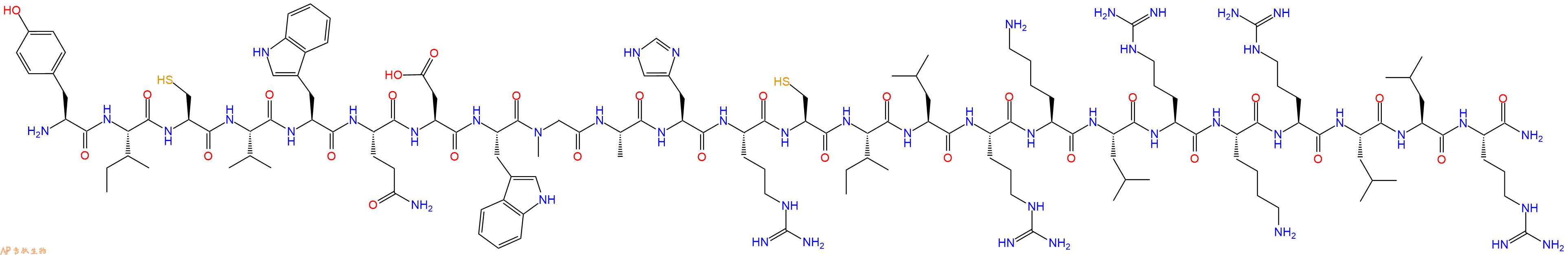 专肽生物产品H2N-Tyr-Ile-Cys-Val-Trp-Gln-Asp-Trp-Sar-Ala-His-Arg-Cys-Ile-Leu-Arg-Lys-Leu-Arg-Lys-Arg-Leu-Leu-Arg-CONH2