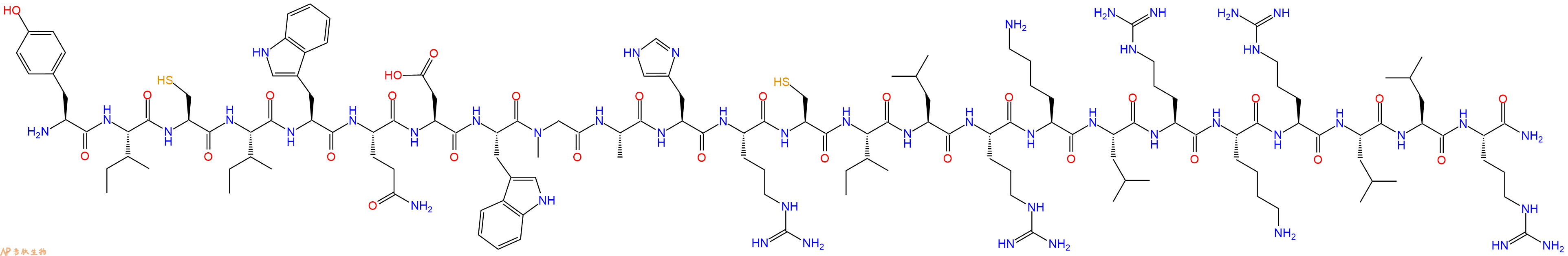 专肽生物产品H2N-Tyr-Ile-Cys-Ile-Trp-Gln-Asp-Trp-Sar-Ala-His-Arg-Cys-Ile-Leu-Arg-Lys-Leu-Arg-Lys-Arg-Leu-Leu-Arg-CONH2