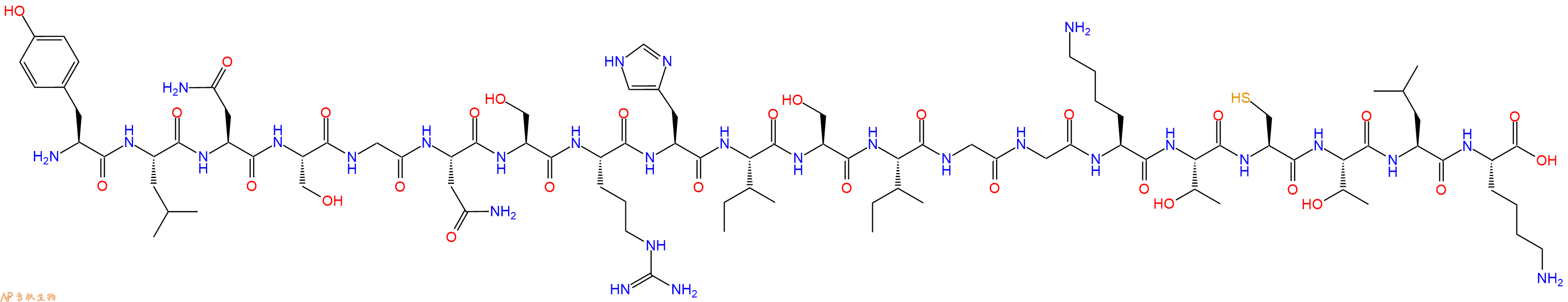 专肽生物产品H2N-Tyr-Leu-Asn-Ser-Gly-Asn-Ser-Arg-His-Ile-Ser-Ile-Gly-Gly-Lys-Thr-Cys-Thr-Leu-Lys-OH