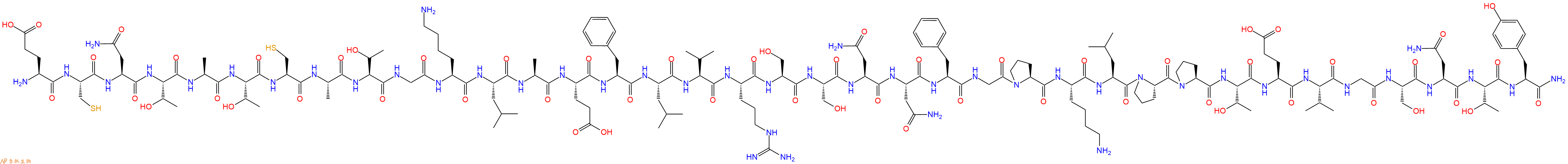 专肽生物产品H2N-Glu-Cys-Asn-Thr-Ala-Thr-Cys-Ala-Thr-Gly-Lys-Leu-Ala-Glu-Phe-Leu-Val-Arg-Ser-Ser-Asn-Asn-Phe-Gly-Pro-Lys-Leu-Pro-Pro-Thr-Glu-Val-Gly-Ser-Asn-Thr-Tyr-CONH2
