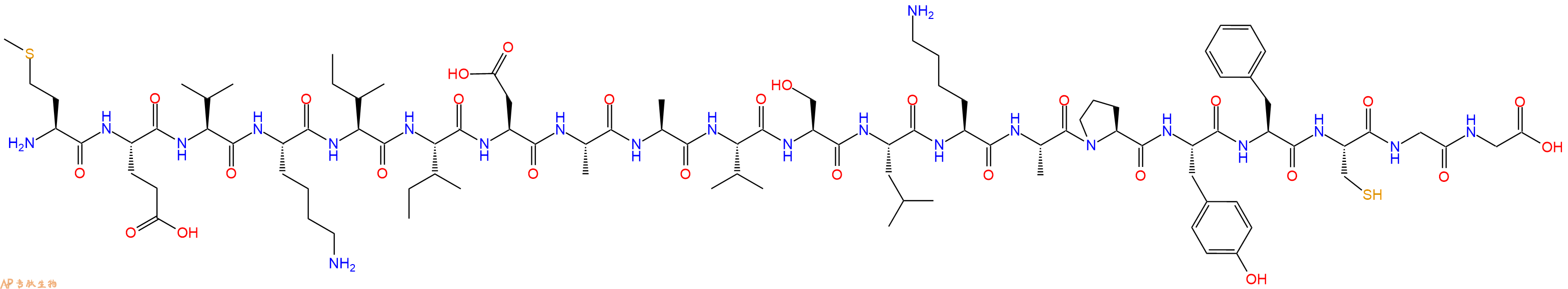 专肽生物产品H2N-Met-Glu-Val-Lys-Ile-Ile-Asp-Ala-Ala-Val-Ser-Leu-Lys-Ala-Pro-Tyr-Phe-Cys-Gly-Gly-OH