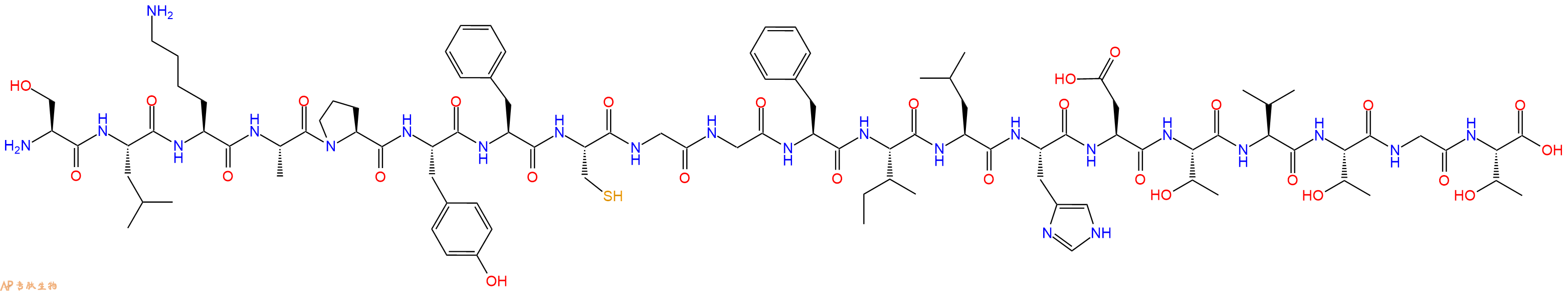 专肽生物产品H2N-Ser-Leu-Lys-Ala-Pro-Tyr-Phe-Cys-Gly-Gly-Phe-Ile-Leu-His-Asp-Thr-Val-Thr-Gly-Thr-OH