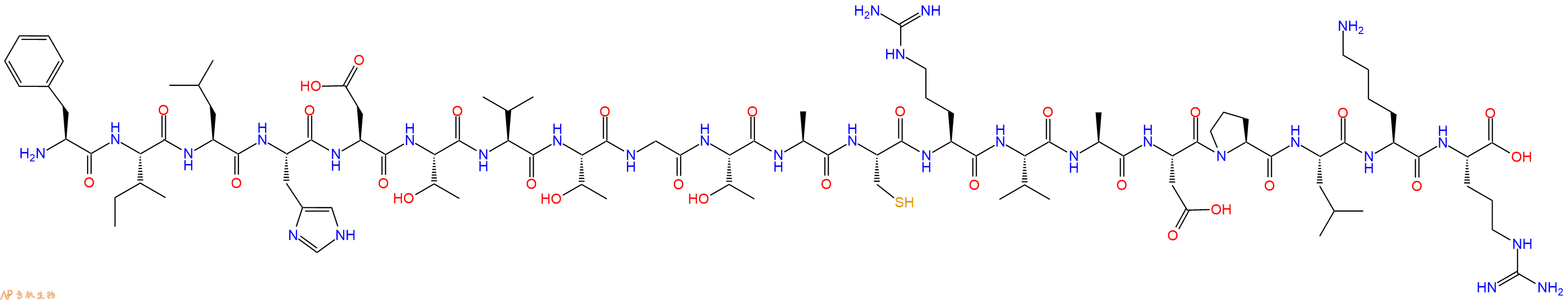 专肽生物产品H2N-Phe-Ile-Leu-His-Asp-Thr-Val-Thr-Gly-Thr-Ala-Cys-Arg-Val-Ala-Asp-Pro-Leu-Lys-Arg-OH