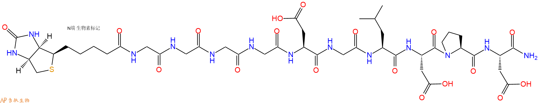 专肽生物产品Biotinyl-Gly-Gly-Gly-Gly-Asp-Gly-Leu-Asp-Pro-Asp-CONH2