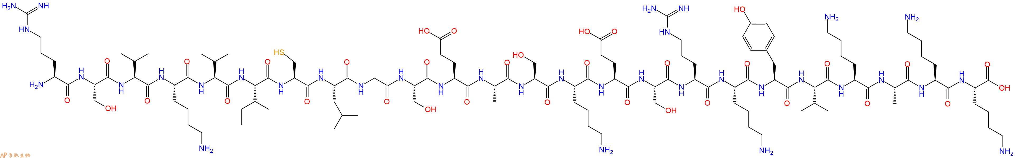 专肽生物产品H2N-Arg-Ser-Val-Lys-Val-Ile-Cys-Leu-Gly-Ser-Glu-Ala-Ser-Lys-Glu-Ser-Arg-Lys-Tyr-Val-Lys-Ala-Lys-Lys-OH