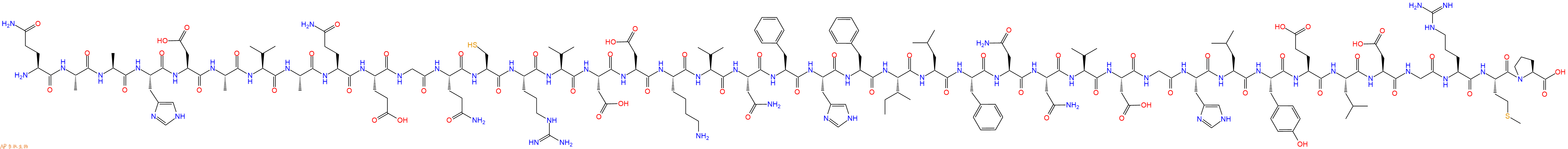 专肽生物产品H2N-Gln-Ala-Ala-His-Asp-Ala-Val-Ala-Gln-Glu-Gly-Gln-Cys-Arg-Val-Asp-Asp-Lys-Val-Asn-Phe-His-Phe-Ile-Leu-Phe-Asn-Asn-Val-Asp-Gly-His-Leu-Tyr-Glu-Leu-Asp-Gly-Arg-Met-Pro-OH