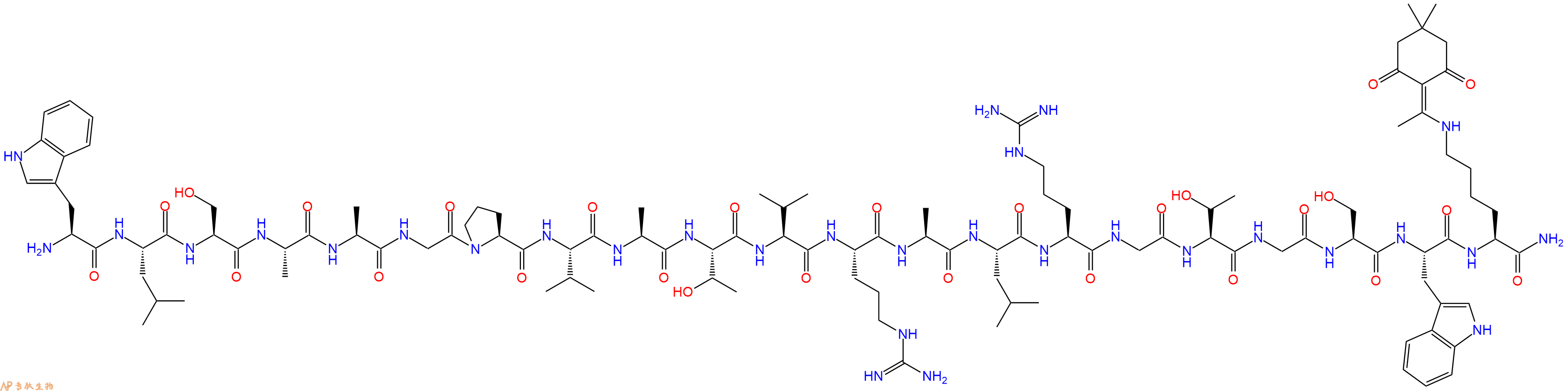 专肽生物产品H2N-Trp-Leu-Ser-Ala-Ala-Gly-Pro-Val-Ala-Thr-Val-Arg-Ala-Leu-Arg-Gly-Thr-Gly-Ser-Trp-Lys(Dde)-CONH2