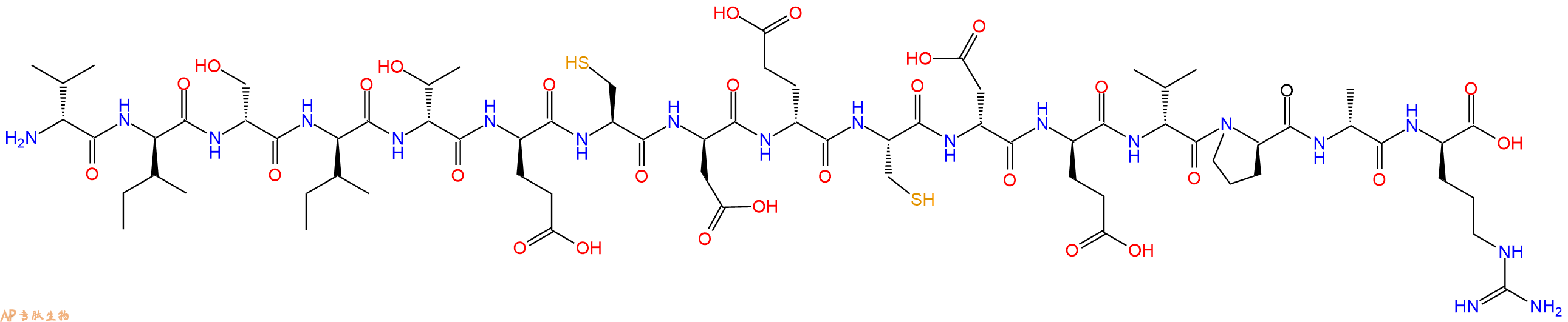 专肽生物产品H2N-DVal-DIle-DSer-DIle-DThr-DGlu-Cys-DAsp-DGlu-Cys-DAsp-DGlu-DVal-DPro-DAla-DArg-OH