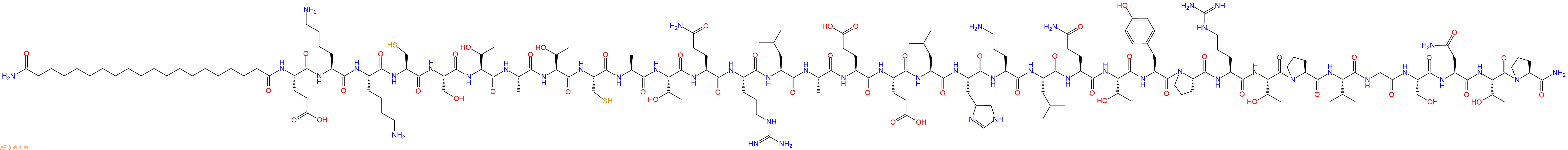 专肽生物产品H2N-C20-Glu-Lys-Lys-Cys-Ser-Thr-Ala-Thr-Cys-Ala-Thr-Gln-Arg-Leu-Ala-Glu-Glu-Leu-His-Orn-Leu-Gln-Thr-Tyr-Pro-Arg-Thr-Pro-Val-Gly-Ser-Asn-Thr-Pro-CONH2