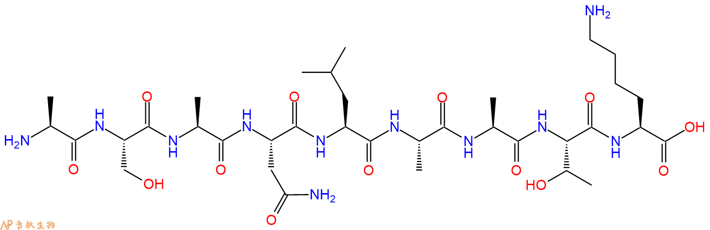 专肽生物产品H2N-Ala-Ser-Ala-Asn-Leu-Ala-Ala-Thr-Lys-OH