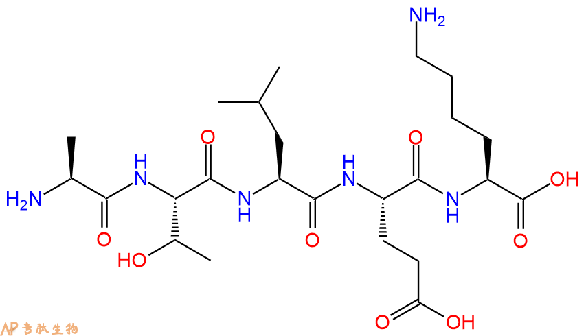 专肽生物产品H2N-Ala-Thr-Leu-Glu-Lys-OH