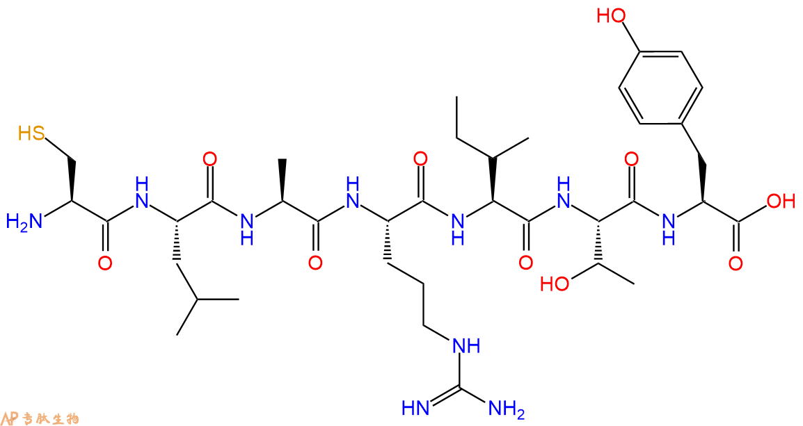 专肽生物产品H2N-Cys-Leu-Ala-Arg-Ile-Thr-Tyr-OH