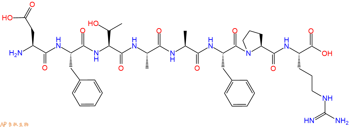 专肽生物产品H2N-Asp-Phe-Thr-Ala-Ala-Phe-Pro-Arg-OH
