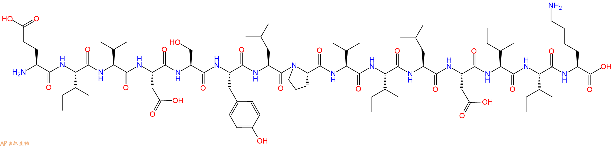 专肽生物产品H2N-Glu-Ile-Val-Asp-Ser-Tyr-Leu-Pro-Val-Ile-Leu-Asp-Ile-Ile-Lys-OH