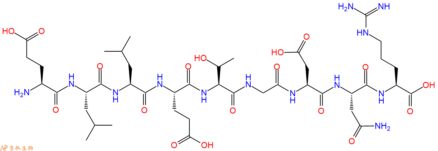 专肽生物产品H2N-Glu-Leu-Leu-Glu-Thr-Gly-Asp-Asn-Arg-OH