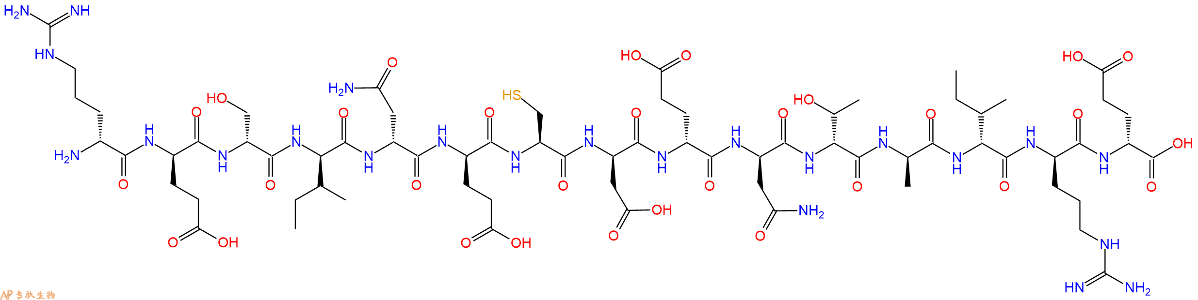 专肽生物产品H2N-DArg-DGlu-DSer-DIle-DAsn-DGlu-Cys-DAsp-DGlu-DAsn-DThr-DAla-DIle-DArg-DGlu-OH