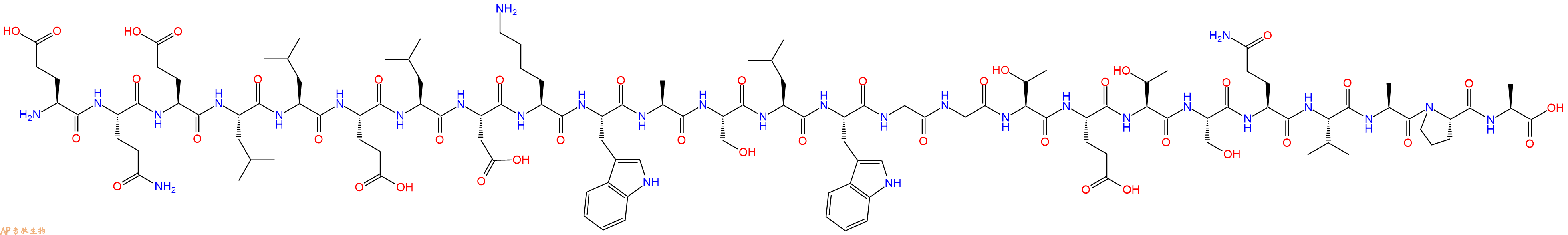 专肽生物产品H2N-Glu-Gln-Glu-Leu-Leu-Glu-Leu-Asp-Lys-Trp-Ala-Ser-Leu-Trp-Gly-Gly-Thr-Glu-Thr-Ser-Gln-Val-Ala-Pro-Ala-OH