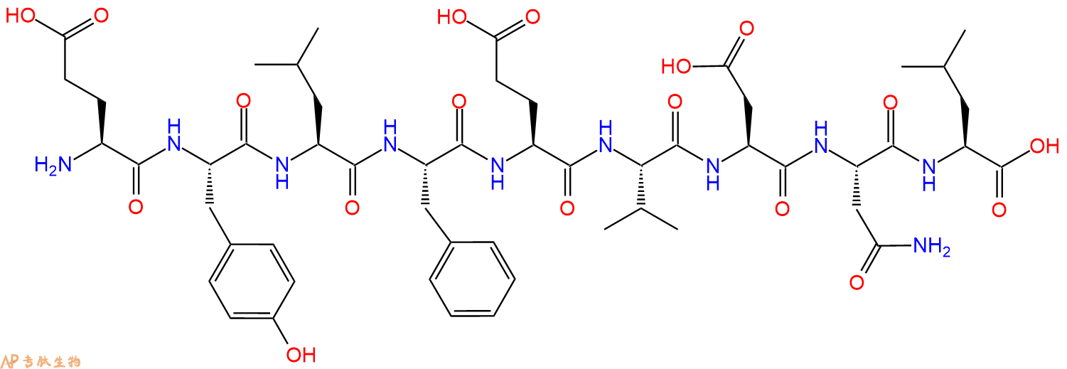 专肽生物产品H2N-Glu-Tyr-Leu-Phe-Glu-Val-Asp-Asn-Leu-OH