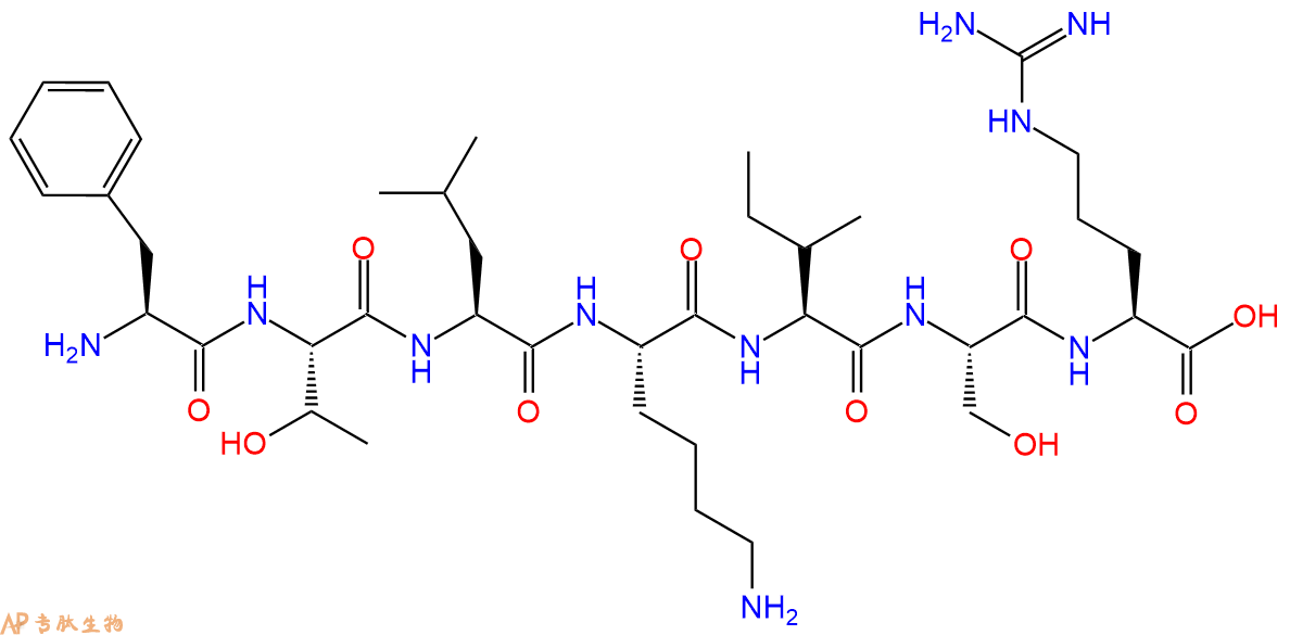 专肽生物产品H2N-Phe-Thr-Leu-Lys-Ile-Ser-Arg-OH