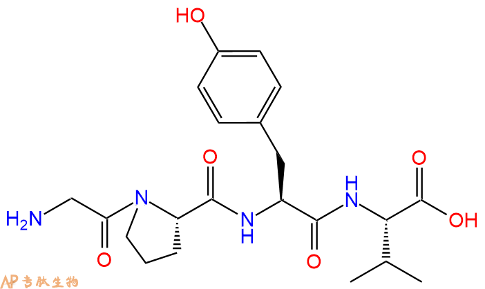 专肽生物产品H2N-Gly-Pro-Tyr-Val-OH