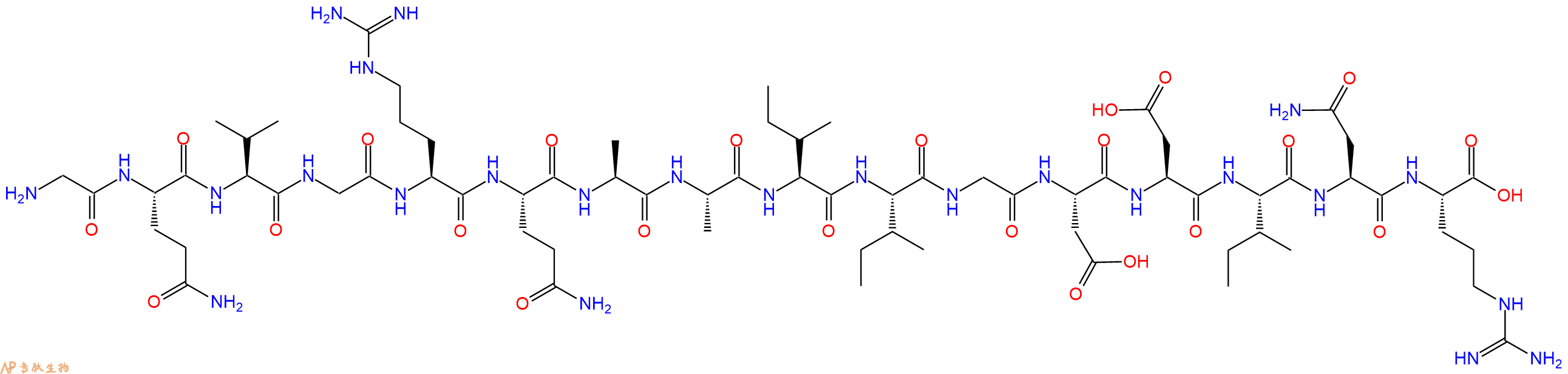 专肽生物产品H2N-Gly-Gln-Val-Gly-Arg-Gln-Ala-Ala-Ile-Ile-Gly-Asp-Asp-Ile-Asn-Arg-OH