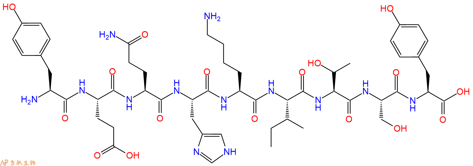 专肽生物产品H2N-Tyr-Glu-Gln-His-Lys-Ile-Thr-Ser-Tyr-OH