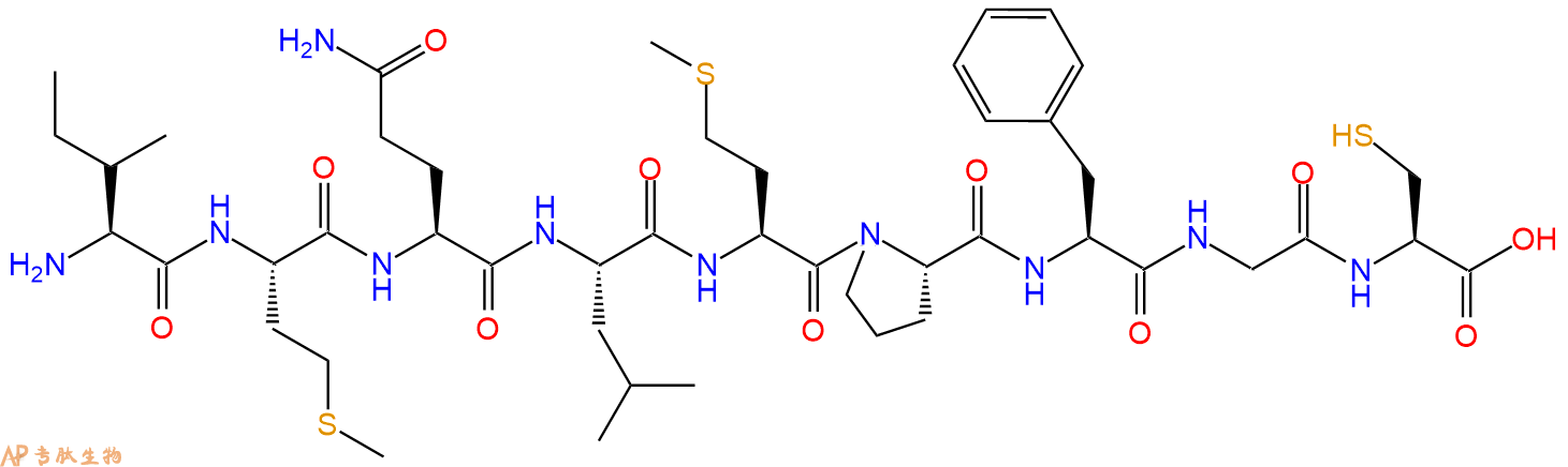 专肽生物产品H2N-Ile-Met-Gln-Leu-Met-Pro-Phe-Gly-Cys-OH