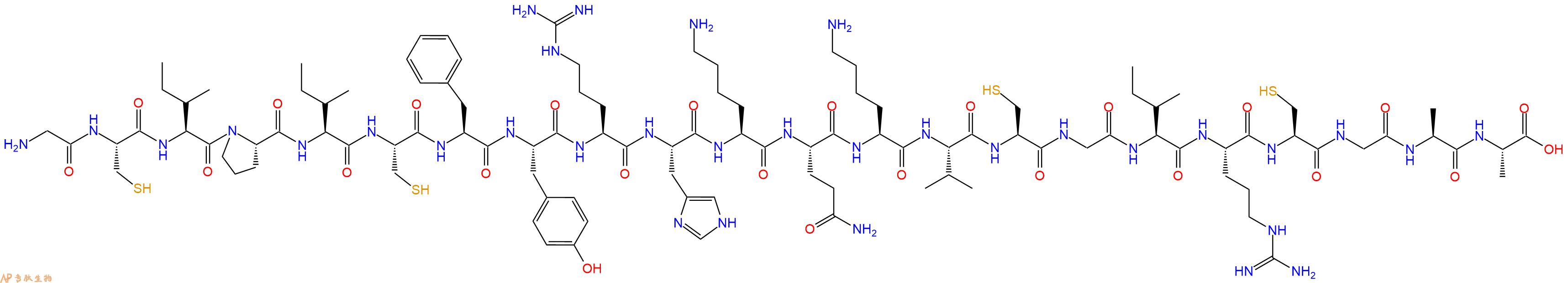 专肽生物产品H2N-Gly-Cys-Ile-Pro-Ile-Cys-Phe-Tyr-Arg-His-Lys-Gln-Lys-Val-Cys-Gly-Ile-Arg-Cys-Gly-Ala-Ala-OH