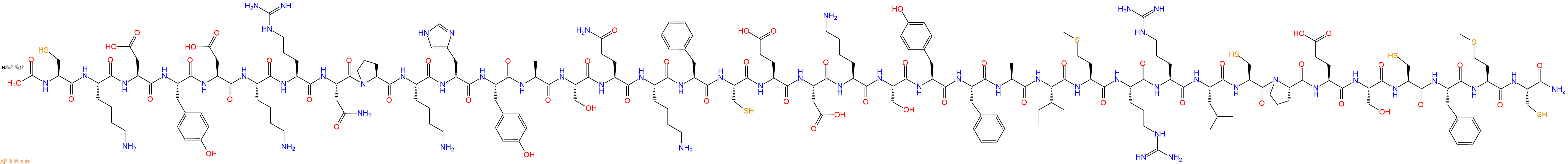 专肽生物产品Ac-Cys-Lys-Asp-Tyr-Asp-Lys-Arg-Asn-Pro-Lys-His-Tyr-Ala-Ser-Gln-Lys-Phe-Cys-Glu-Asp-Lys-Ser-Tyr-Phe-Ala-Ile-Met-Arg-Arg-Leu-Cys-Pro-Glu-Ser-Cys-Phe-Met-Cys-CONH2