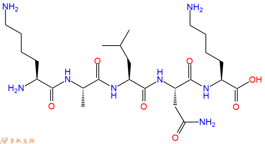 专肽生物产品H2N-Lys-Ala-Leu-Asn-Lys-OH