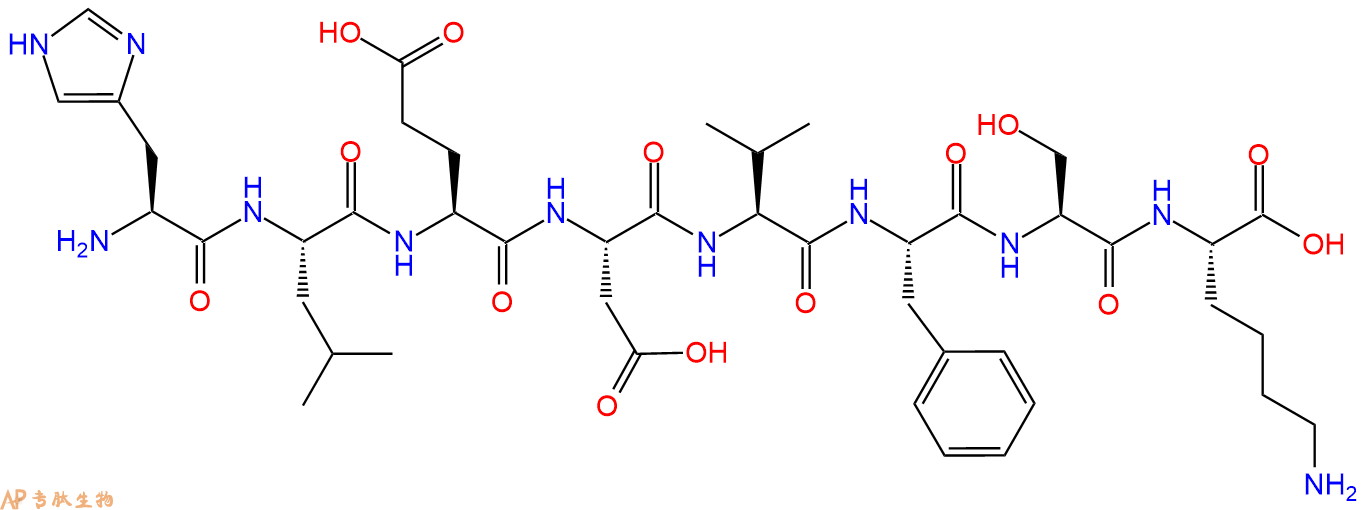 专肽生物产品H2N-His-Leu-Glu-Asp-Val-Phe-Ser-Lys-OH