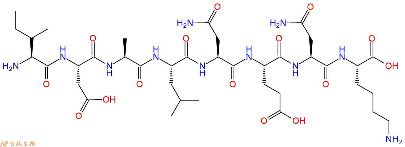 专肽生物产品H2N-Ile-Asp-Ala-Leu-Asn-Glu-Asn-Lys-OH