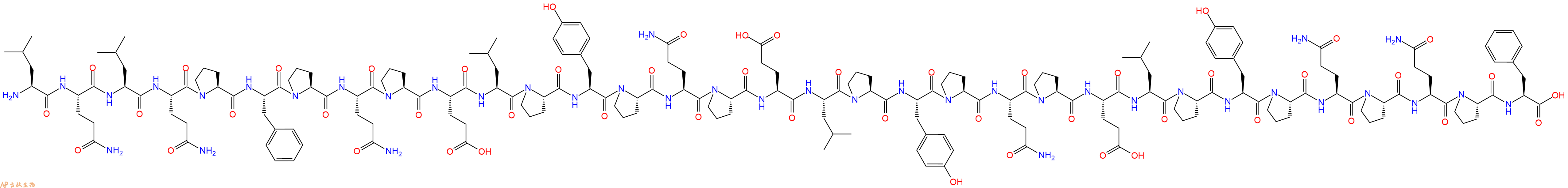 专肽生物产品H2N-Leu-Gln-Leu-Gln-Pro-Phe-Pro-Gln-Pro-Glu-Leu-Pro-Tyr-Pro-Gln-Pro-Glu-Leu-Pro-Tyr-Pro-Gln-Pro-Glu-Leu-Pro-Tyr-Pro-Gln-Pro-Gln-Pro-Phe-OH