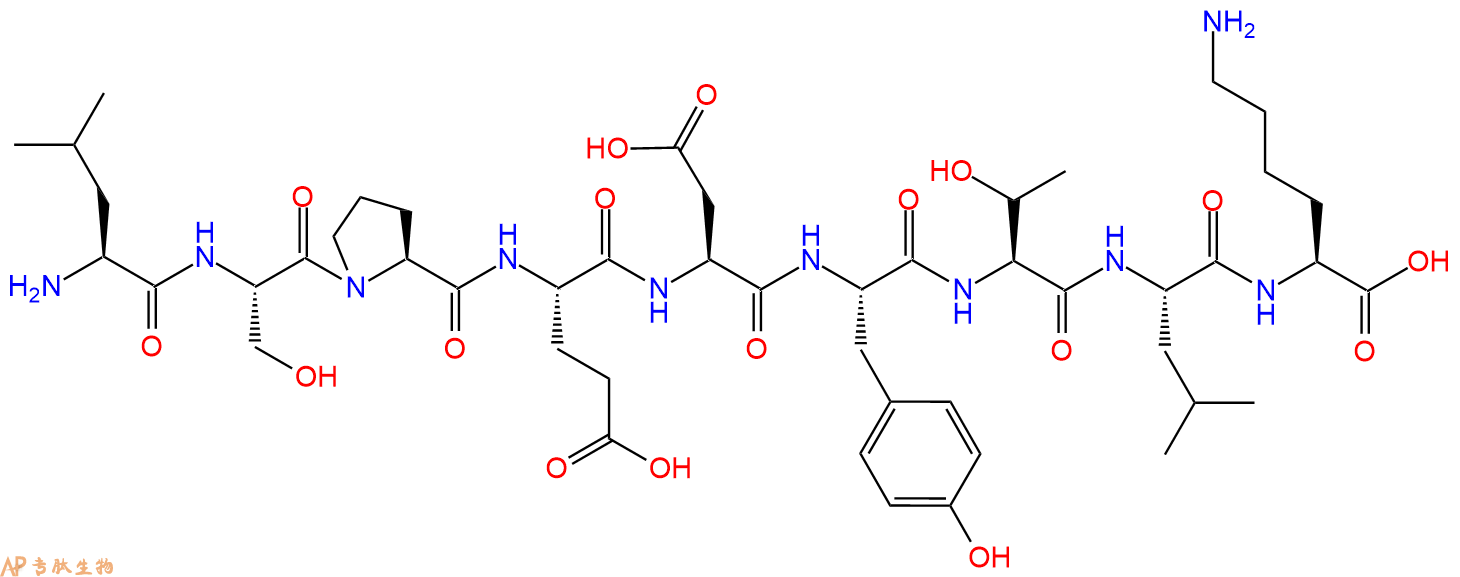 专肽生物产品H2N-Leu-Ser-Pro-Glu-Asp-Tyr-Thr-Leu-Lys-OH