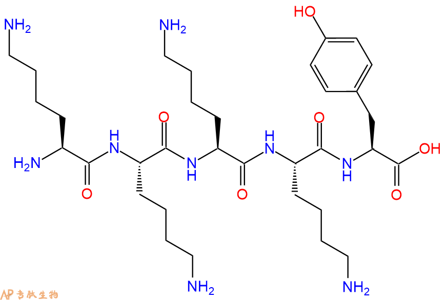 专肽生物产品H2N-Lys-Lys-Lys-Lys-Tyr-OH