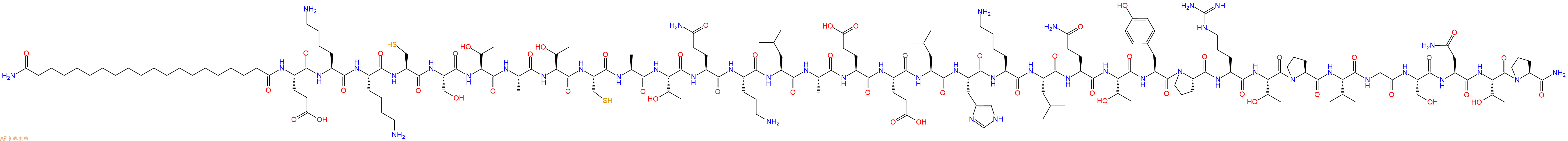 专肽生物产品H2N-C20-Glu-Lys-Lys-Cys-Ser-Thr-Ala-Thr-Cys-Ala-Thr-Gln-Orn-Leu-Ala-Glu-Glu-Leu-His-Lys-Leu-Gln-Thr-Tyr-Pro-Arg-Thr-Pro-Val-Gly-Ser-Asn-Thr-Pro-CONH2