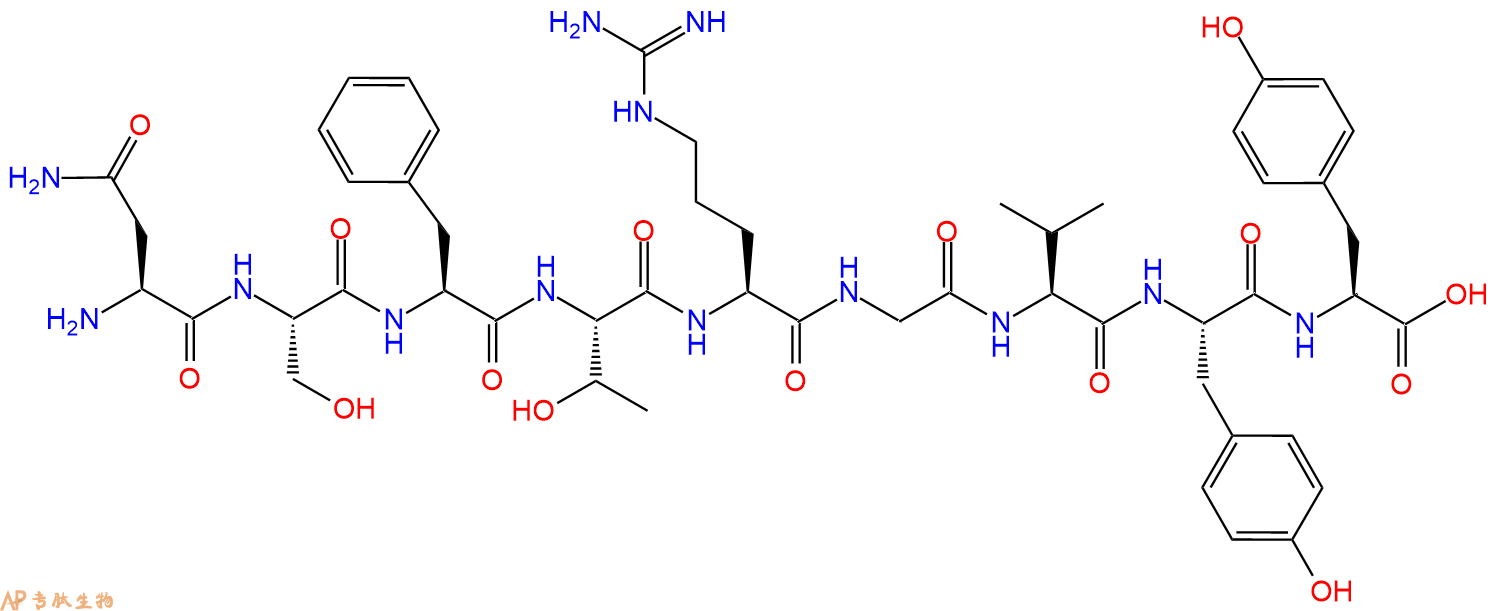 专肽生物产品H2N-Asn-Ser-Phe-Thr-Arg-Gly-Val-Tyr-Tyr-OH