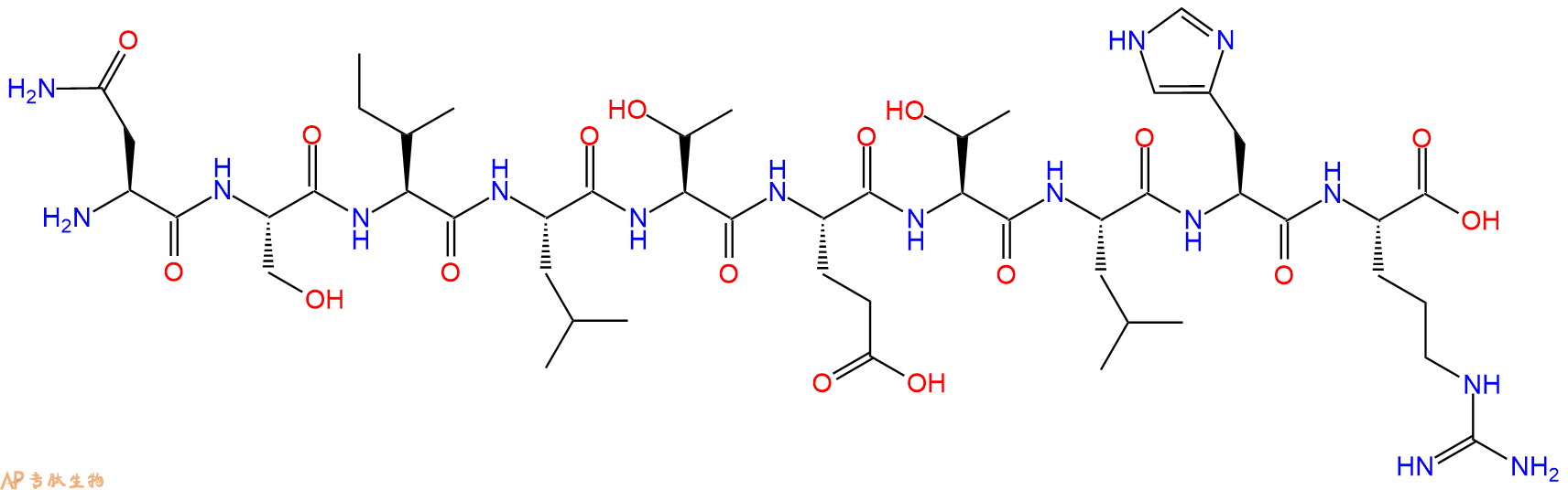 专肽生物产品H2N-Asn-Ser-Ile-Leu-Thr-Glu-Thr-Leu-His-Arg-OH
