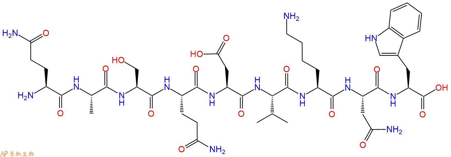 专肽生物产品H2N-Gln-Ala-Ser-Gln-Asp-Val-Lys-Asn-Trp-OH